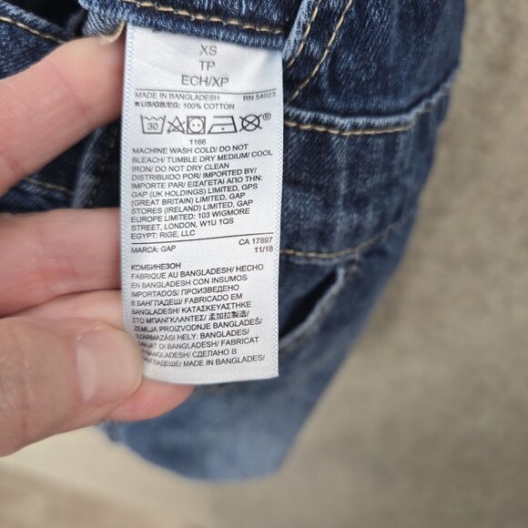 Gap Denim Maternity Overall Shorts XS Blue Cotton - Picture 4 of 6